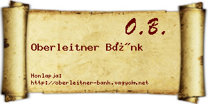 Oberleitner Bánk névjegykártya